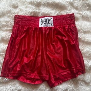Everlast Red Athletic Boxing Shorts Elastic Waistband